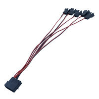 Hub de ventilateurs alimenté par Molex à 5 ports, 5 ports 3 broches/4 broches pour ventilateurs de refroidissement de châssis de PC