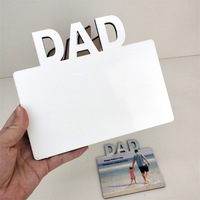 Venta al por mayor de alta calidad sublimación papá marco Mdf Marco en blanco para la sublimación regalo de Navidad personalizado Foto imagen logo