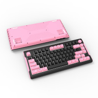 Clavier mécanique de jeu sans fil OEM 75% avec bouton de volume RGB arc-en-ciel, trois modes, interface USB, clavier pour ordinateur portable, touches à membrane, neuf