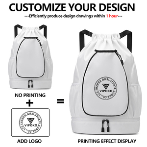 VIPOKO <span class=keywords><strong>Mochila</strong></span> Logotipo personalizado Impermeable Bolsa de deportes al aire libre Hombres Gimnasio Bolsa con cordón Deporte para mujeres Bádminton Pickleball Raqueta Bolsa - Product Image 2