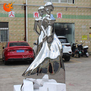 Escultura de Mujer de Acero Inoxidable para Jardín Exterior, Personalizada, Grande, con Superficie Pulida a Espejo, Adorno Moderno para Paisajes - Product Image 5
