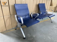 Chaise d'attente en PU de haute qualité avec chargeur USB, durable, confortable, facile à nettoyer, écologique, avec accoudoirs pour aéroport