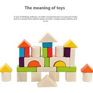 30-mảnh đầy màu sắc gỗ sồi khối xây dựng cho trẻ nhỏ trẻ em lớn xếp chồng sớm giáo dục giáo dục đồ chơi đóng hộp khối thiết lập - Product Image 4