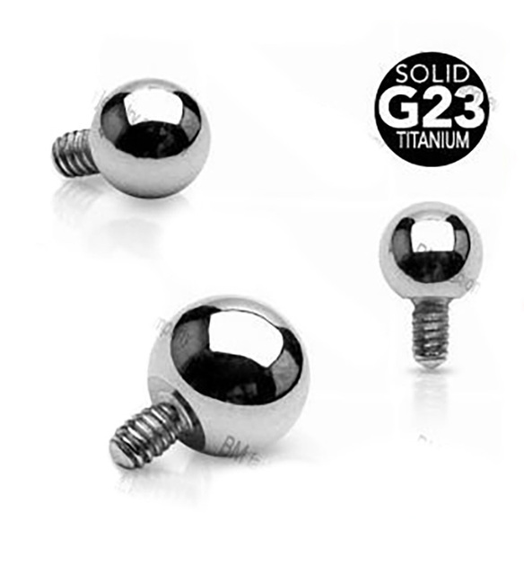 Grade 23 Titanium Internally Threaded Dermal Anchor Ball Top