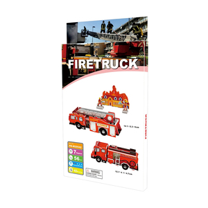 Modèle <span class=keywords><strong>de</strong></span> puzzle 3D en papier DIY, <span class=keywords><strong>camion</strong></span> <span class=keywords><strong>de</strong></span> pompiers 3D avec 56 pièces - Product Image 5