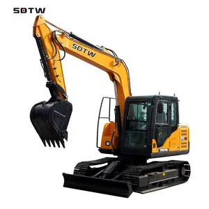 SDTW Chinese medium digger Kubota V2607 42.4KW/2000rpm engine crawler 6 Ton 7.5 ton track crawler excavator for Sale