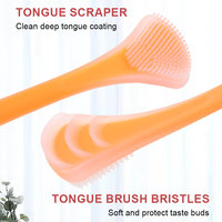 Portable 2 en 1 Silicone Langue Grattoir Brosse Non Synthétique Hygiène Bucco-dentaire Outil De Soins Langue De Nettoyage pour Réduire La Mauvaise Haleine
