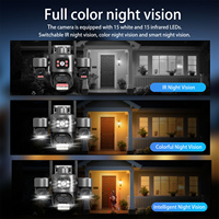 Caméra de sécurité extérieure ICSEE à triple objectif 3MP avec vision nocturne, étanche IP66, sans fil PTZ et port Ethernet filaire RJ-45