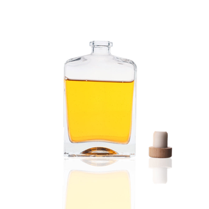 Rõ Ràng Phẳng Vuông Thủy Tinh Rượu Chai 250Ml 375Ml 500Ml Công Suất Cho Rượu Whiskey Rượu Vodka Gin Rum Và Trái Cây Đồ Uống Khuếch Tán Sử Dụng - Product Image 3