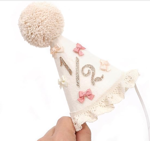 Chapeau de fête demi-anniversaire pour filles, style bohème, couronne de <span class=keywords><strong>1</strong></span>/2 anniversaire, chapeau de fête rose pour bébé fille, décoration de fête demi-anniversaire, tenue pour smash cake - Product Image 5