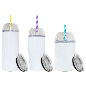 Hot Sell Stainless Steel Vacuum 20oz Skinny Non Tapered Straight Blank Sublimation Tumblers with <b>Metal</b> <b>Straws</b> - Product Image 1