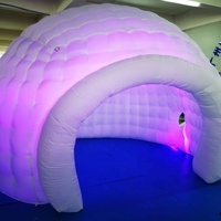 Tente gonflable en forme de coquille, tente gonflable pour événements de fête, design personnalisé, résistante au feu, éclairage Oxford, publicité LED