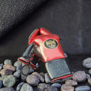 Gants de boxe en cuir Boxing Life, à doigts entiers, avec fermeture à lacets au poignet, équipement d'entraînement pour adultes, rouge et noir - Product Image 3