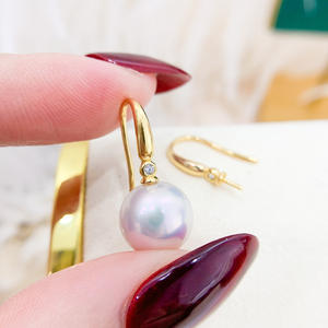 Boucles d'oreilles en argent S925 à faire soi-même avec des crochets d'oreille simples et des clous assortis à des perles rondes de 9 à 13 mm 21423 Accessoire - Product Image 1