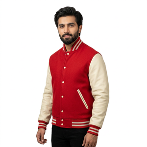 Veste universitaire personnalisée en laine de haute qualité avec manches en cuir véritable, nouvelle collection hiver, chaude, imprimée sur mesure, fine - Product Image 1