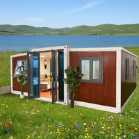 Maison de ferme préfabriquée moderne extensible de 20 pieds avec véranda, caractéristique étanche, pour villas et chambres, isolation écologique en acier