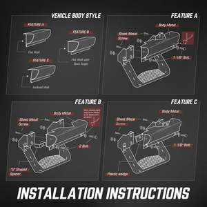 บันไดข้างอะลูมิเนียมสำหรับรถกระบะ SUV สำหรับงานหนัก ขับเคลื่อน 4 ล้อ  แบบกันลื่น  พร้อมอุปกรณ์เสริม 4x4 - Product Image 6