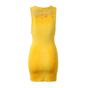 <span class=keywords><strong>Robe</strong></span> mini <span class=keywords><strong>moulante</strong></span> Y2K personnalisée pour femme, sans manches, côtelée, imprimée <span class=keywords><strong>camouflage</strong></span>, avec strass, style débardeur et jupe gilet - Product Image 5