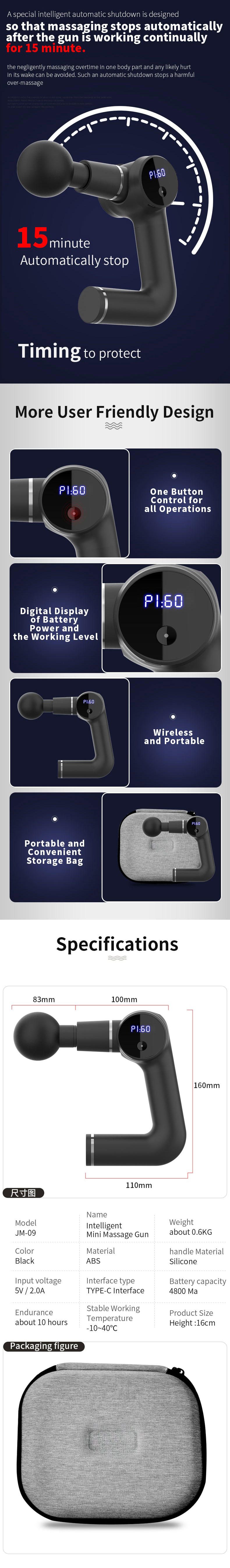 Intelligent Mini 90 degree Rotation Fascia Massage Gun