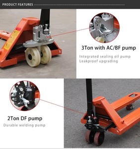 รถยกพาเลทแบบแมนนวลไฮดรอลิกจีน ยี่ห้อ China Pump ขนาด 1 ตัน รองรับน้ำหนักได้หลายระดับ 1T/1.5T/2T พร้อมล้อหนา - Product Image 5