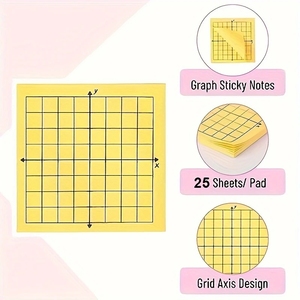 Đầy màu sắc trục tọa độ ghi chú dính mạnh mẽ tái sử dụng phong cách đơn giản học sinh học màu sắc tươi sáng trở lại trường - Product Image 3