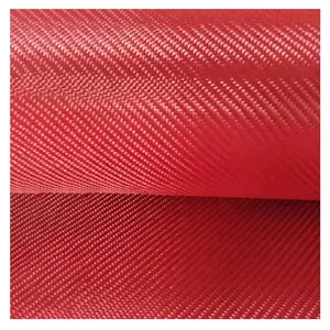Tissu en fibre sergé rouge para aramide