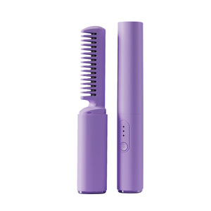Wireless Hair Straightener Comb Rechargeable Portable Dual Use For Straightening And <b>Curling</b> Travel Friendly Lightweight 100g - Product Image 2