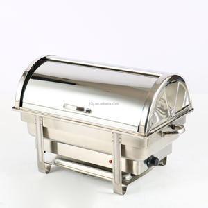 ชุดอุ่นอาหารบุฟเฟ่ต์สแตนเลสสีเงินไฟฟ้า พร้อมอุปกรณ์เสิร์ฟ ใช้ได้กับไฟฟ้าทุกแรงดัน - Product Image 3