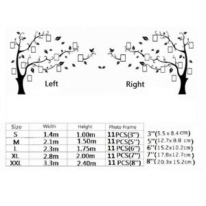 Autocollants muraux 3D en acrylique effet miroir pour cadre photo d'arbre, décoration murale pour canapé et fond TV, autocollants DIY pour cadre photo familial - Product Image 6