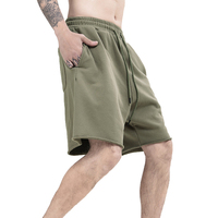 Shorts de survêtement décontractés pour hommes, couleur unie, en molleton épais de coton et polyester, coupe ample, ourlet brut, style oversize