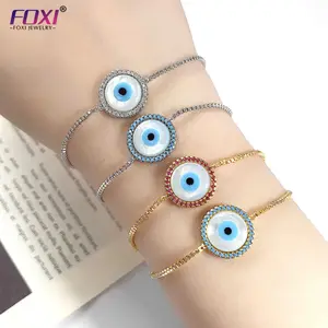 Foxi Nieuwe Collectie Blauwe Shell Kwaden Ogen Armband Zirkonia Evileye Armbanden Voor Dames
