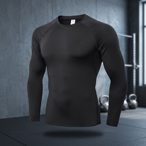 <b>Mens</b> Compression O-Neck Jersey <b>Long</b> <b>Sleeve</b> Slim Fit Quick Dry Athletic <b>Top</b> Gym Workout Training <b>Running</b> Fitness Sports Exercise - Product Image 2