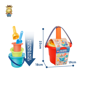 ชุดถังทรายชายหาด 7 in 1 พร้อมแม่พิมพ์ปราสาท พลั่ว และที่ตัก - Product Image 3
