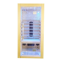 Sauna de Infrarrojos Helius HL-001HSCHL para Uso Doméstico en Interiores, Baja EMF, Infrarrojos Lejanos, para 1 Persona, de Madera, con Ladrillos de Sal del Himalaya, 1 Año de Garantía