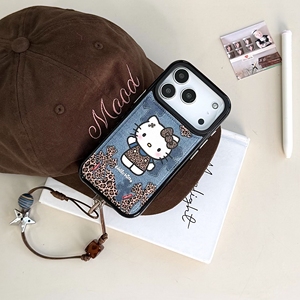 Ốp điện thoại chống vân tay bằng da nhân tạo âm thanh nổi hình ảnh hoạt hình Hellokitty Stitch 11/12/13/14/15/16/17 Pro Max dây đeo điện thoại - Product Image 2