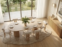 Ensemble table et chaises de salle à manger de style rétro français, en bois de frêne massif noir et blanc, pour la maison, l'hôtel, le restaurant, l'appartement