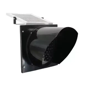 Semáforo LED Industrial, Luz de Señalización <span class=keywords><strong>Intermitente</strong></span> Amarilla y Roja, Alimentada por Energía Solar - Product Image 2