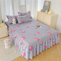 Parure de lit colorée personnalisée très vendue avec housse de couette et jupe de lit pour lits doubles, queen et king