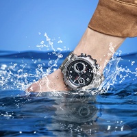 Reloj Deportivo de Lujo para Hombre SMAEL 8095, Resistente al Agua, Luminoso, con Correa de Acero Inoxidable y Cronómetro, Venta al Por Mayor