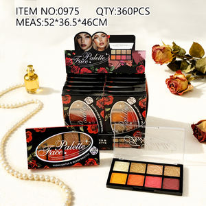 <strong>Wholesale</strong> Romantic Flower 8-Color Blush &amp; Highlighter Palette Long-Lasting Shimmer Face <strong>Makeup</strong> Set Custom Logo for Women - Product Image 3