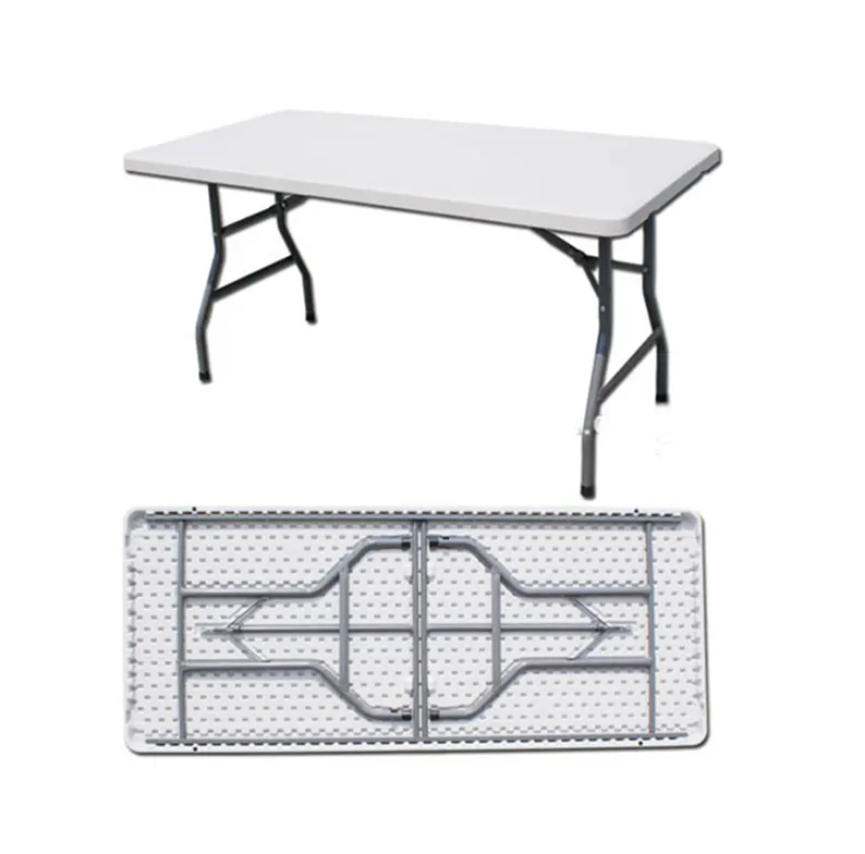 Лидер продаж, складной стол 183*76*74 см, 6 футов, пластиковый стол, складной в две части панелей, портативный стол с ручкой