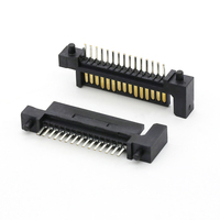 Conector SATA de Montaje Vertical de 15 Pines Macho para Soldar, Conector SATA de Fila Única Recto