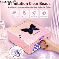 Lampe à ongles rechargeable 380W avec perles de cristal, double source lumineuse, séchage rapide UV LED, couleurs variées