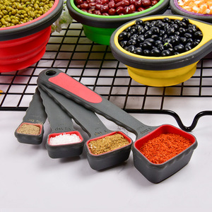 5-Piece <span class=keywords><strong>Silicone</strong></span> cấp thực phẩm Baking công cụ đo lường cup & thìa Set với PP xử lý đối với trang chủ nhà bếp sử dụng - Product Image 4