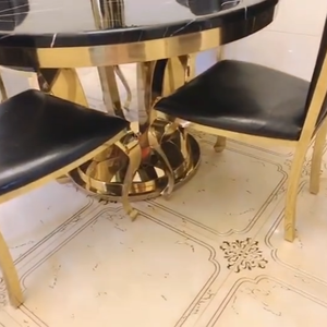 Hot Sales <strong>Philippine</strong> <strong>Round</strong> Marble Top <strong>Dining</strong> <strong>Table</strong> With Turntable Gold Stainless Steel Dinning <strong>Tables</strong> and 8 Chairs <strong>Set</strong>