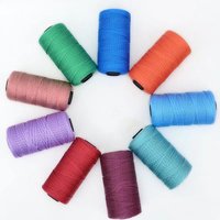 Vente en gros 100% fil polypropylène fil de nylon à trois brins crochet tressé combiné fil de laine de soie de glace coussin de siège de voiture chapeau teint