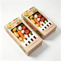 Boîtes en carton écologiques pour fruits et légumes, emballages personnalisés pour steaks de bœuf, tomates, tomates cerises, vente en gros