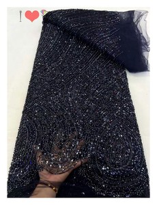 Chất Lượng Cao Hiện Đại Mới Nhất Tùy Chỉnh Thực Hiện Wedding Dress Sang Trọng Bead Ống Thêu Vải New Bead Vải Ren - Product Image 4