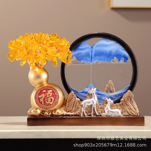 Nouvelle gourde chinoise paysage peinture sables mouvants ornement salon meuble TV entrée décoration pendaison de crémaillère cadeau - Product Image 4