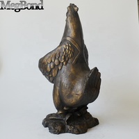 Sculpture en polystone bronze antique, bain et mangeoire pour oiseaux, autoportante, résistante à l'eau, pour oiseaux sauvages de jardin